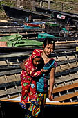 Inle Lake Myanmar. The market of the village of Nampan on the eastern lakeshore.